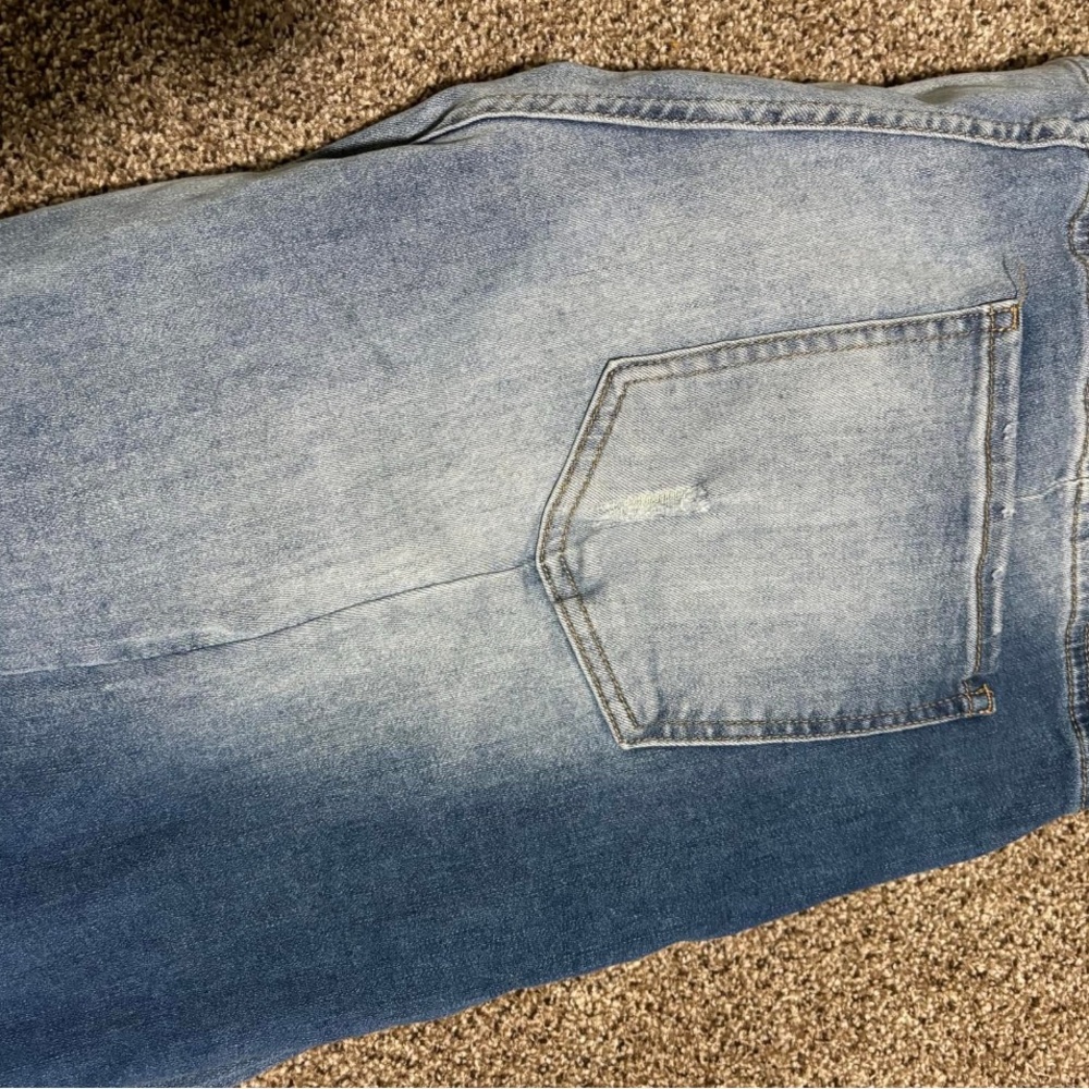 Coco + Carmen Light and Dark Blue Flare Jeans